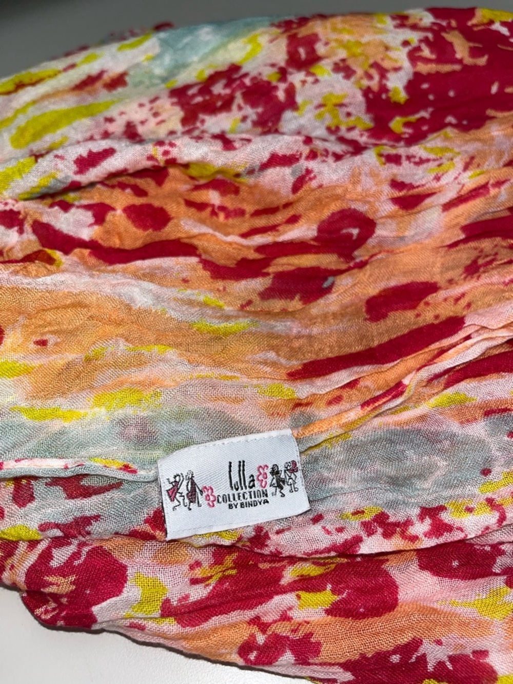 lulla Collection by Bindya Women's Multicolor Floral Scarf - Pink & Orange